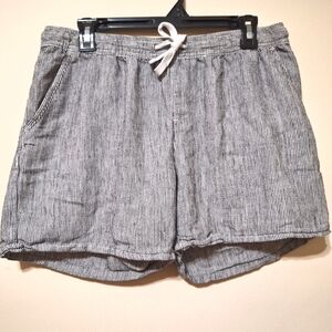 Dā-sh medium linen blend elastic waist  striped seersucker shorts